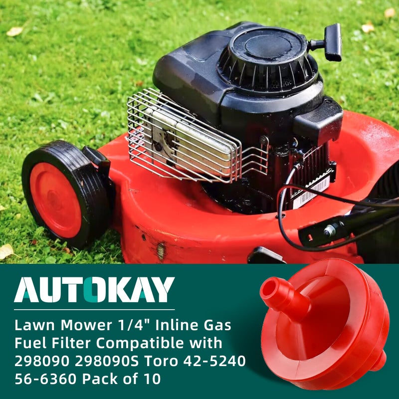 AUTOKAY Lawn Mower 1/4" Inline Gas Fuel Filter Compatible with 298090 298090S Toro 42-5240 56-6360 John Deere AM107314 LG298090 LG298090S PT4265 Pack of 10 - Image 4